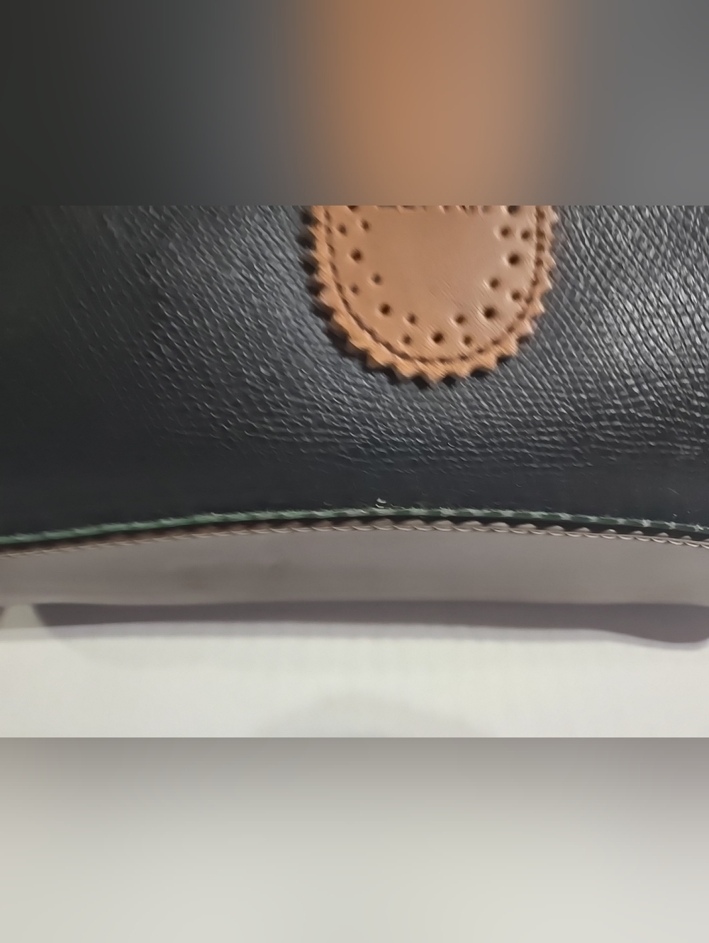 Vintage ESPRIT Black Crossbody Shoulder Bag w/ Brown Accent Spellout Green Trim - Picture 2 of 11